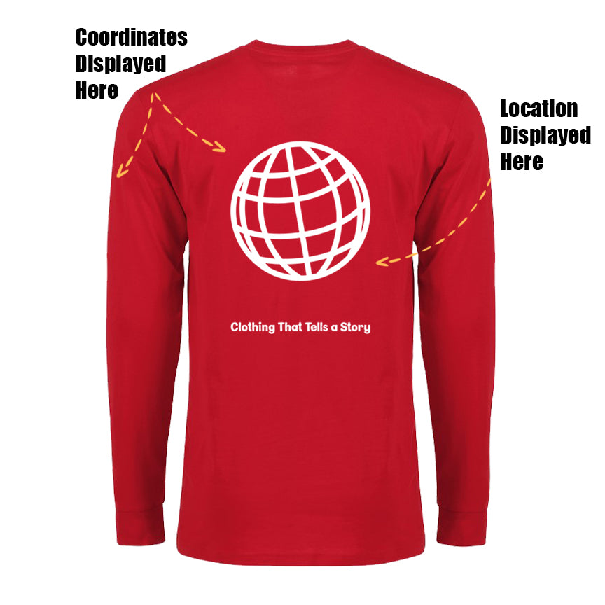 Globe Logo - Mappd Clothing - Long Sleeve Tee - Red