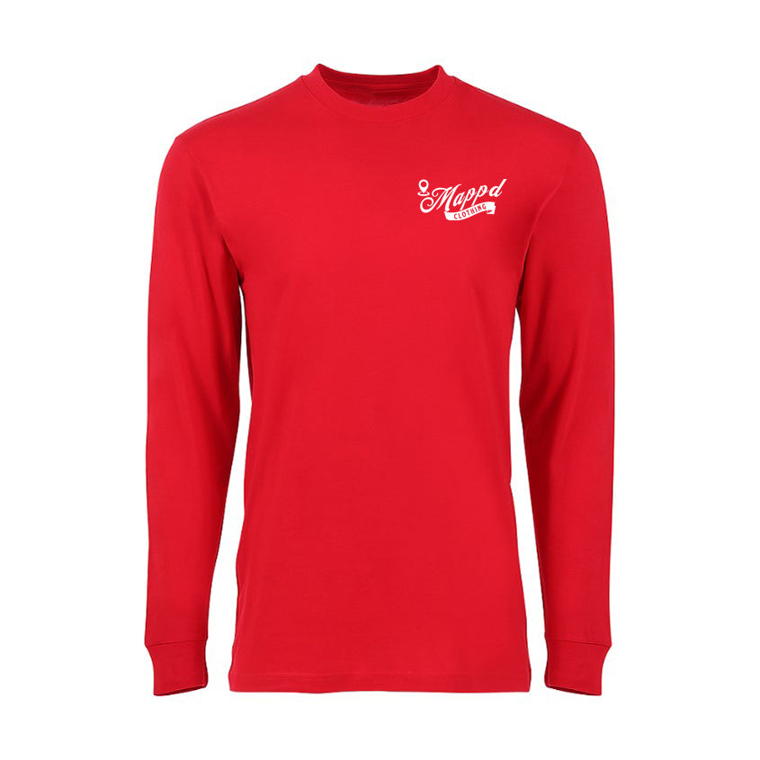 Globe Logo - Mappd Clothing - Long Sleeve Tee - Red