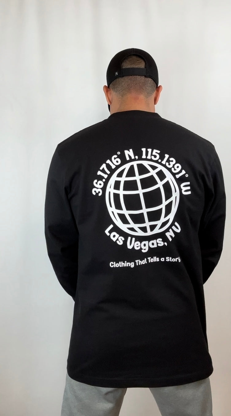 Globe Logo - Mappd Clothing - Long Sleeve Tee - Black