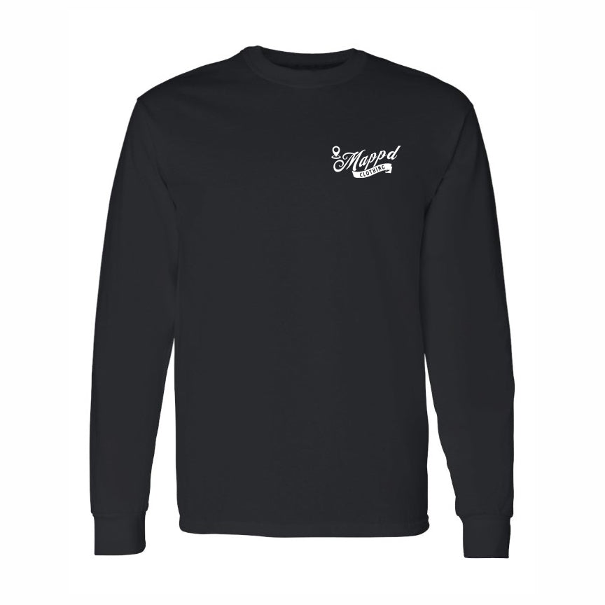 Globe Logo - Mappd Clothing - Long Sleeve Tee - Black